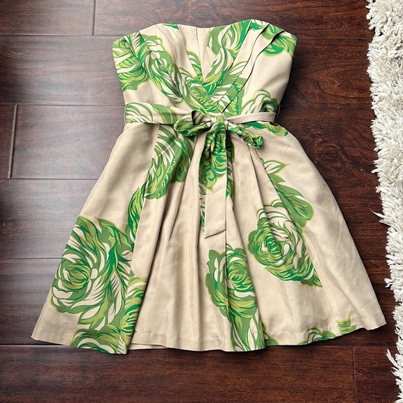 Tracy Reese Strapless Green Floral Dress - Picture 6 of 9